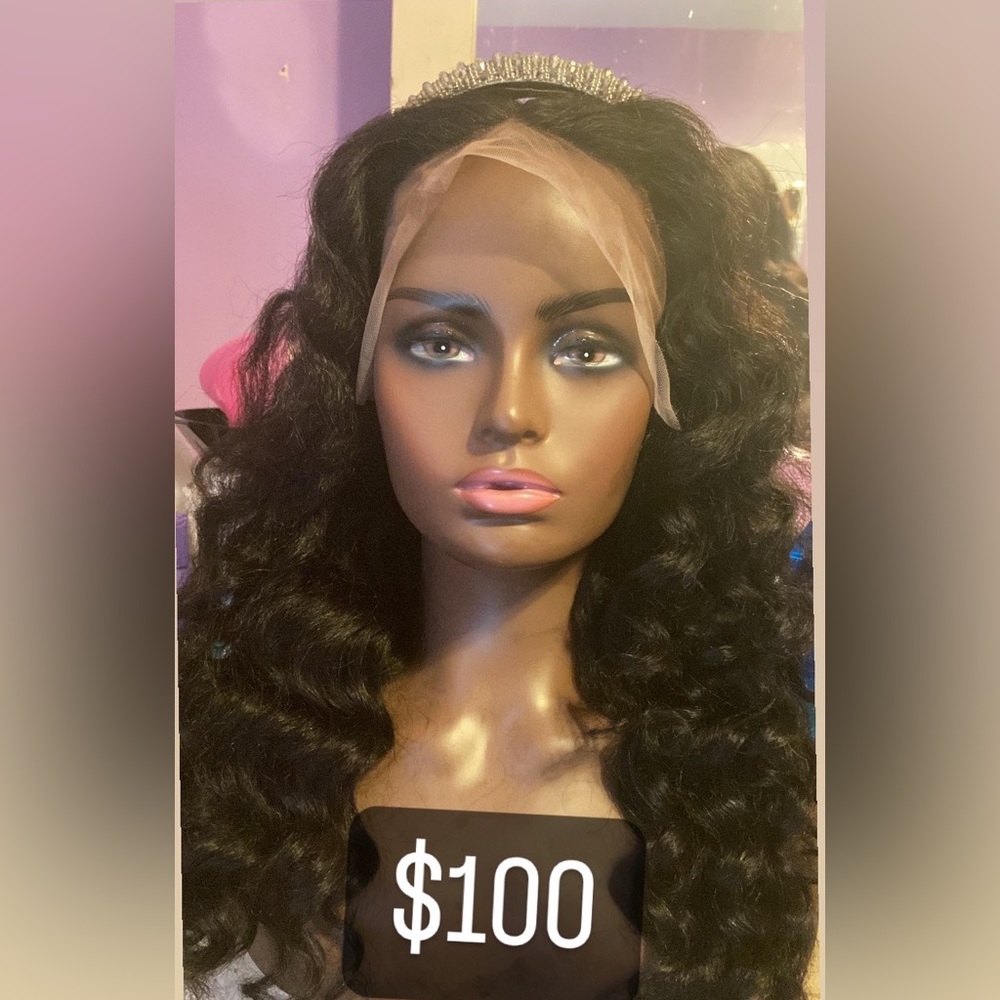 *HOLD*Wand Curled Human Hair Wig 26”